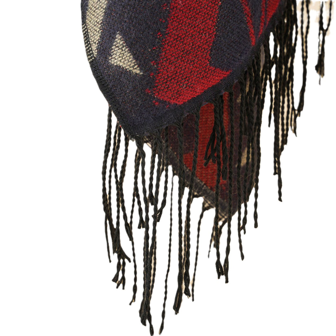 Damen Gewebter Ruana-Umhang aus Wollmix mit grafischem Ethno-Jacquard und langen Fransen Shop Nory