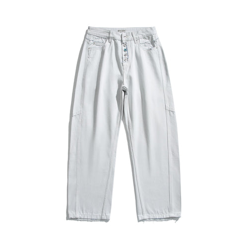 Damen Hochtaillierte Relaxed-Fit-Jeans mit sichtbarer Knopfleiste und Cargo-Seitennähten Shop Nory
