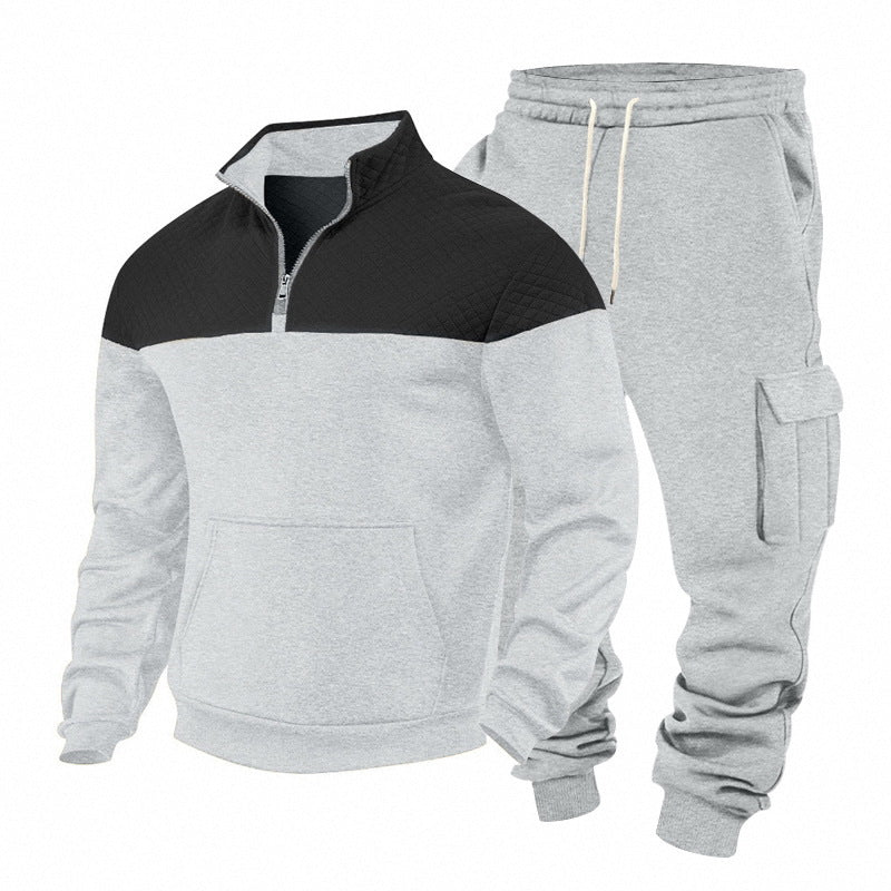 Herren Freizeit-Trainingsanzug mit Steppkragen und Cargo-Jogger Shop Nory