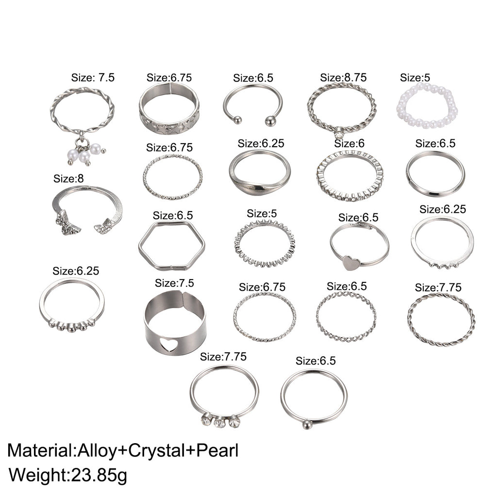 Damen Schmuckring-Set mit funkelnden Zirkonia und filigranem Design Shop Nory