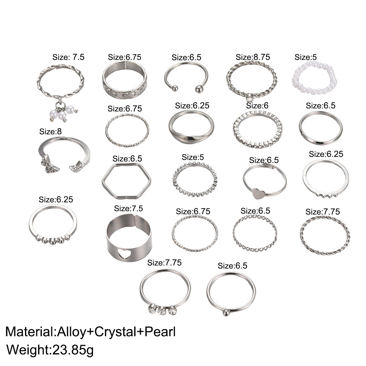 Damen Schmuckring-Set mit funkelnden Zirkonia und filigranem Design Shop Nory