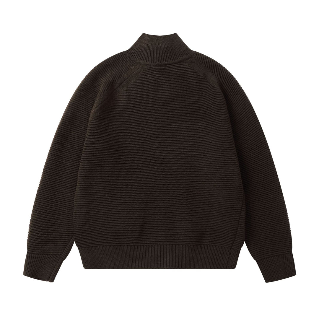 Herren Grobstrick Stehkragen-Strickjacke mit durchgehendem Reißverschluss Shop Nory