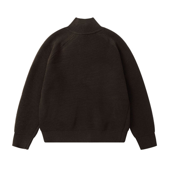 Herren Grobstrick Stehkragen-Strickjacke mit durchgehendem Reißverschluss Shop Nory