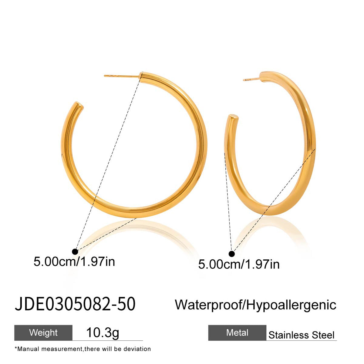 Damen Creolen aus hypoallergenem Edelstahl mit wasserfester Beschichtung Shop Nory