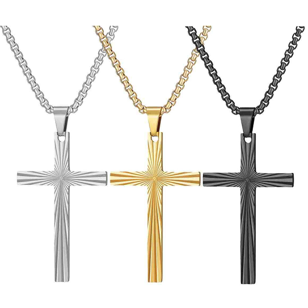 Damen Anhänger aus hochwertigem Edelstahl im modernen Kreuz-Design Shop Nory