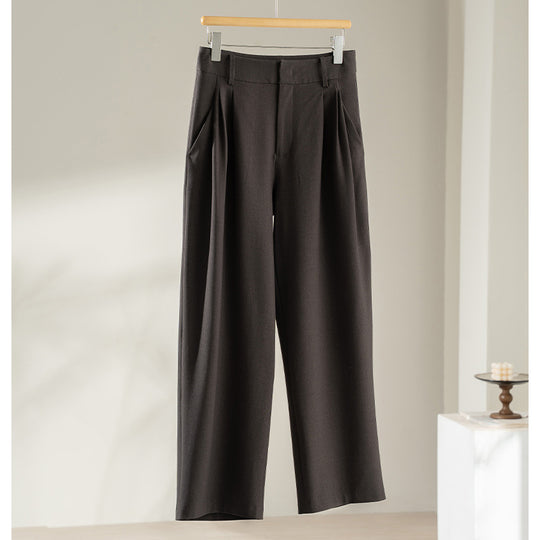 Damen Hochtaillierte Palazzo-Stoffhose mit Bundfalten, Eingrifftaschen und klarer Bügelfalte Shop Nory