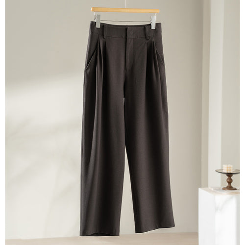 Damen Hochtaillierte Palazzo-Stoffhose mit Bundfalten, Eingrifftaschen und klarer Bügelfalte Shop Nory