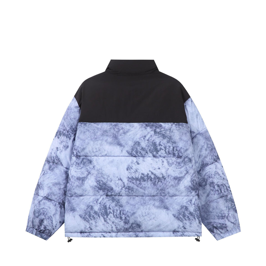 Unisex Gefütterte Boxy‑Isolationsjacke mit Marmoreffekt und hohem Stehkragen Shop Nory