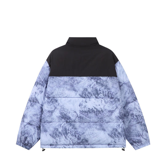 Unisex Gefütterte Boxy‑Isolationsjacke mit Marmoreffekt und hohem Stehkragen Shop Nory
