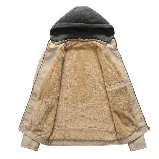 Herren Lederjacke mit abnehmbarer Kapuze Shop Nory