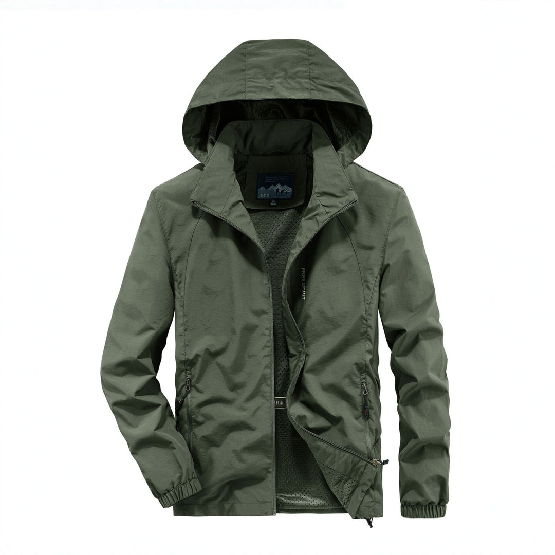 Herren Ultraleichte Atmungsaktive Kapuzenjacke mit perforiertem Mesh‑Futter und Reißverschlusstaschen Shop Nory