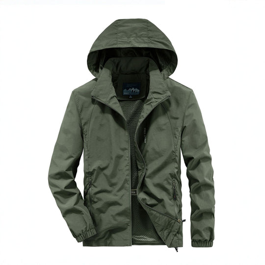 Herren Ultraleichte Atmungsaktive Kapuzenjacke mit perforiertem Mesh‑Futter und Reißverschlusstaschen Shop Nory