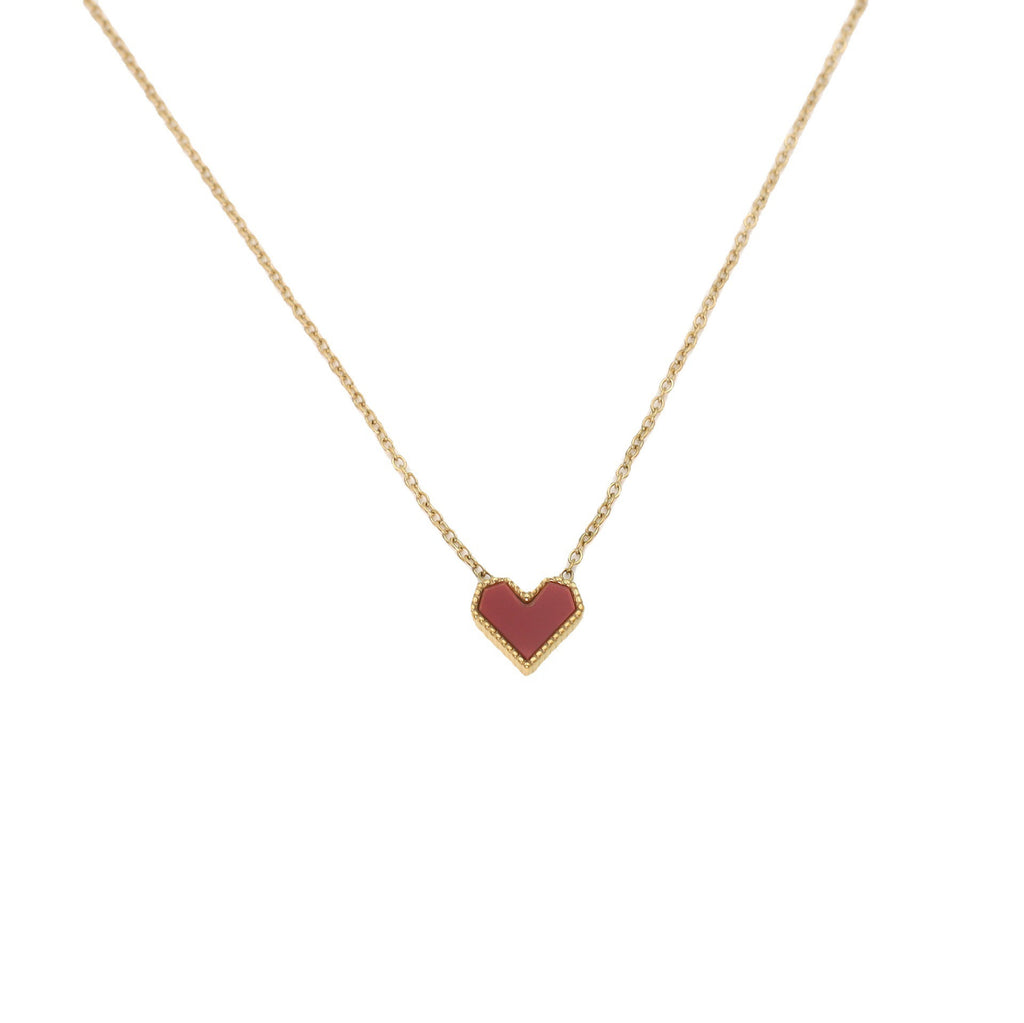Damen Halskette mit herzförmigem Anhänger und feiner Goldverzierung Shop Nory