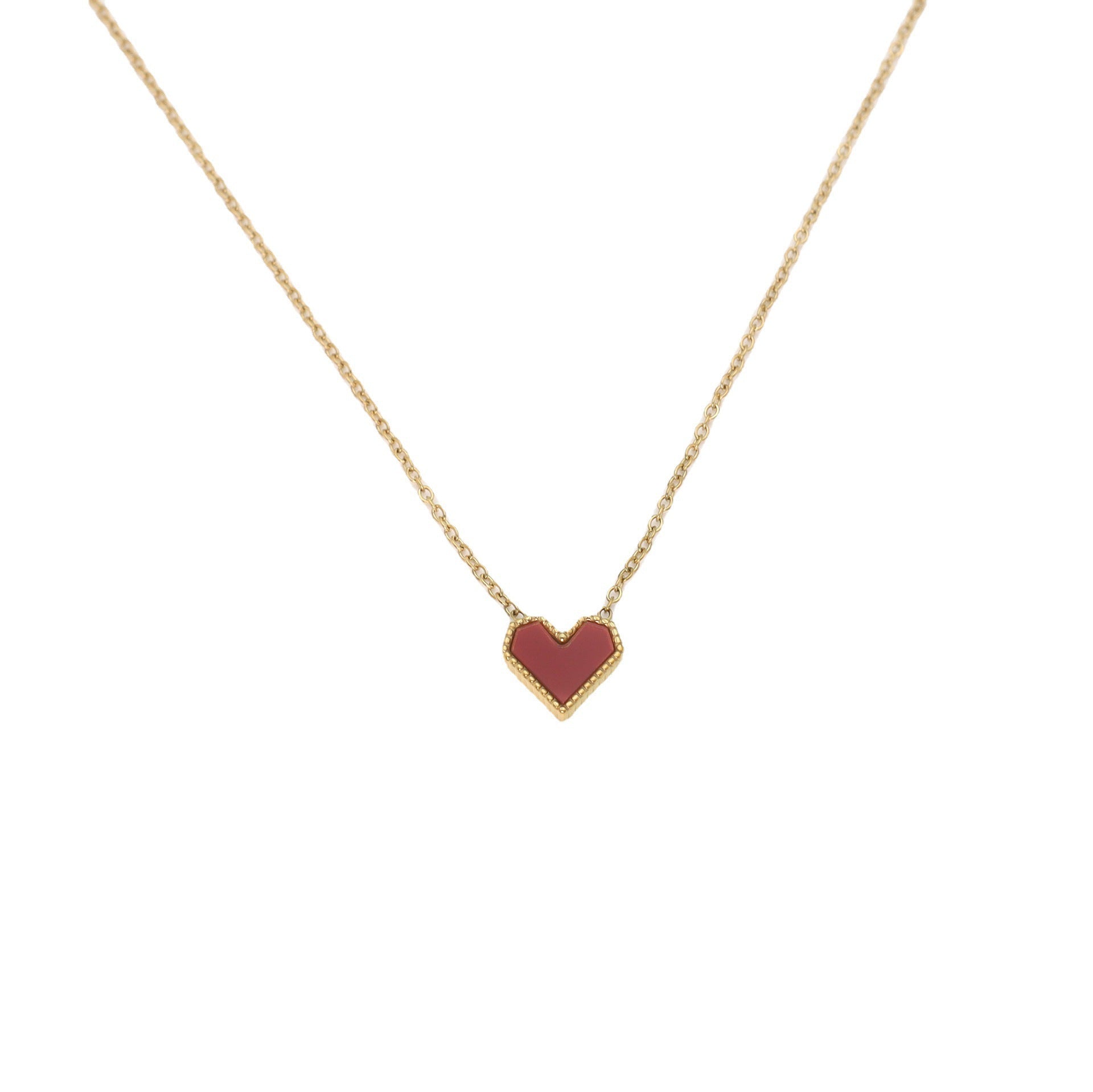 Damen Halskette mit herzförmigem Anhänger und feiner Goldverzierung Shop Nory