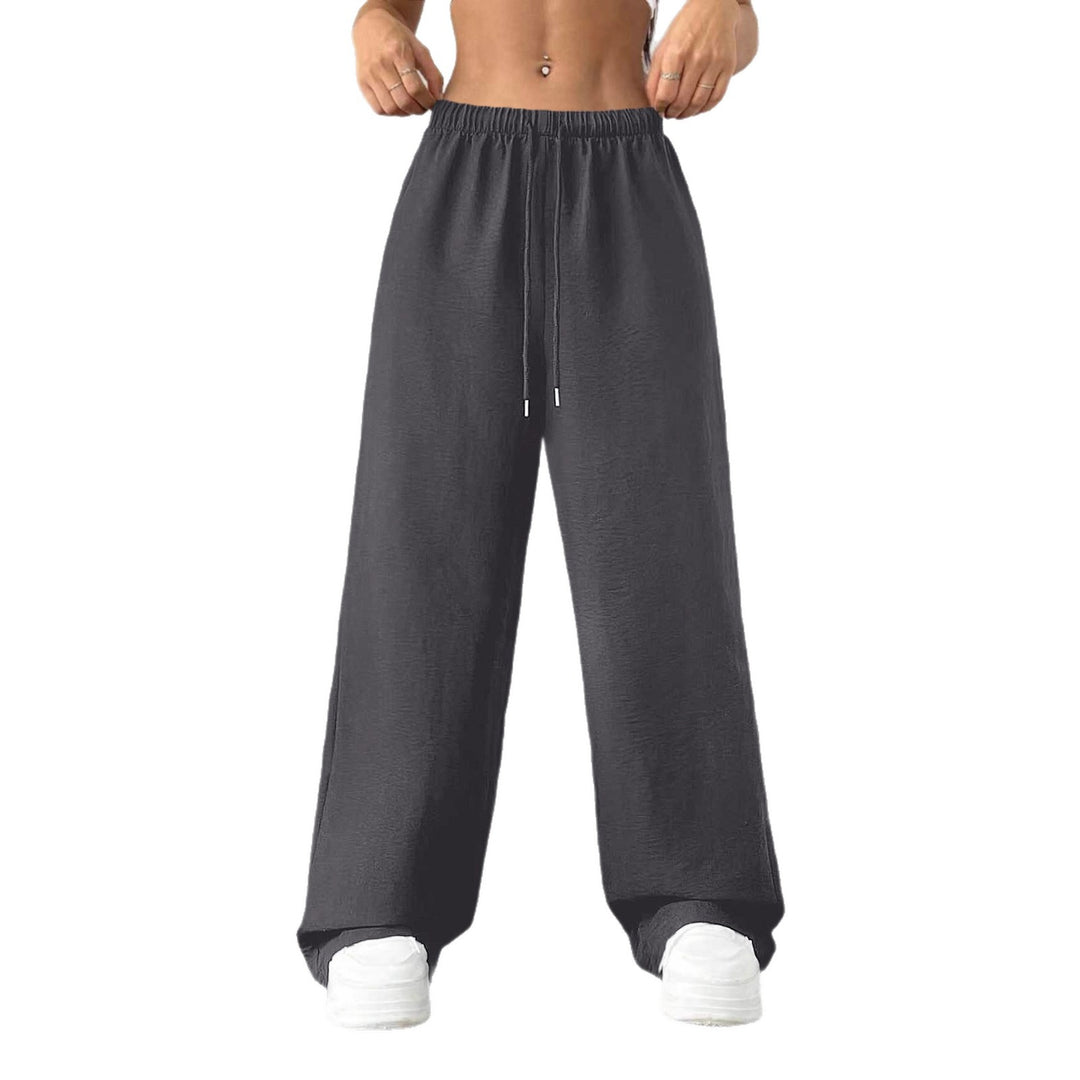 Damen Weite Lounge-Hose mit hohem Elastikbund und Kordelzug Shop Nory