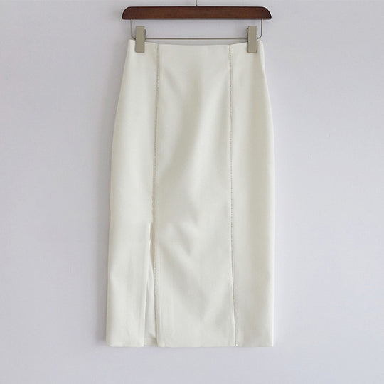Damen Eleganter Bleistiftrock mit seitlichem Schlitz und feinem Stoff Shop Nory