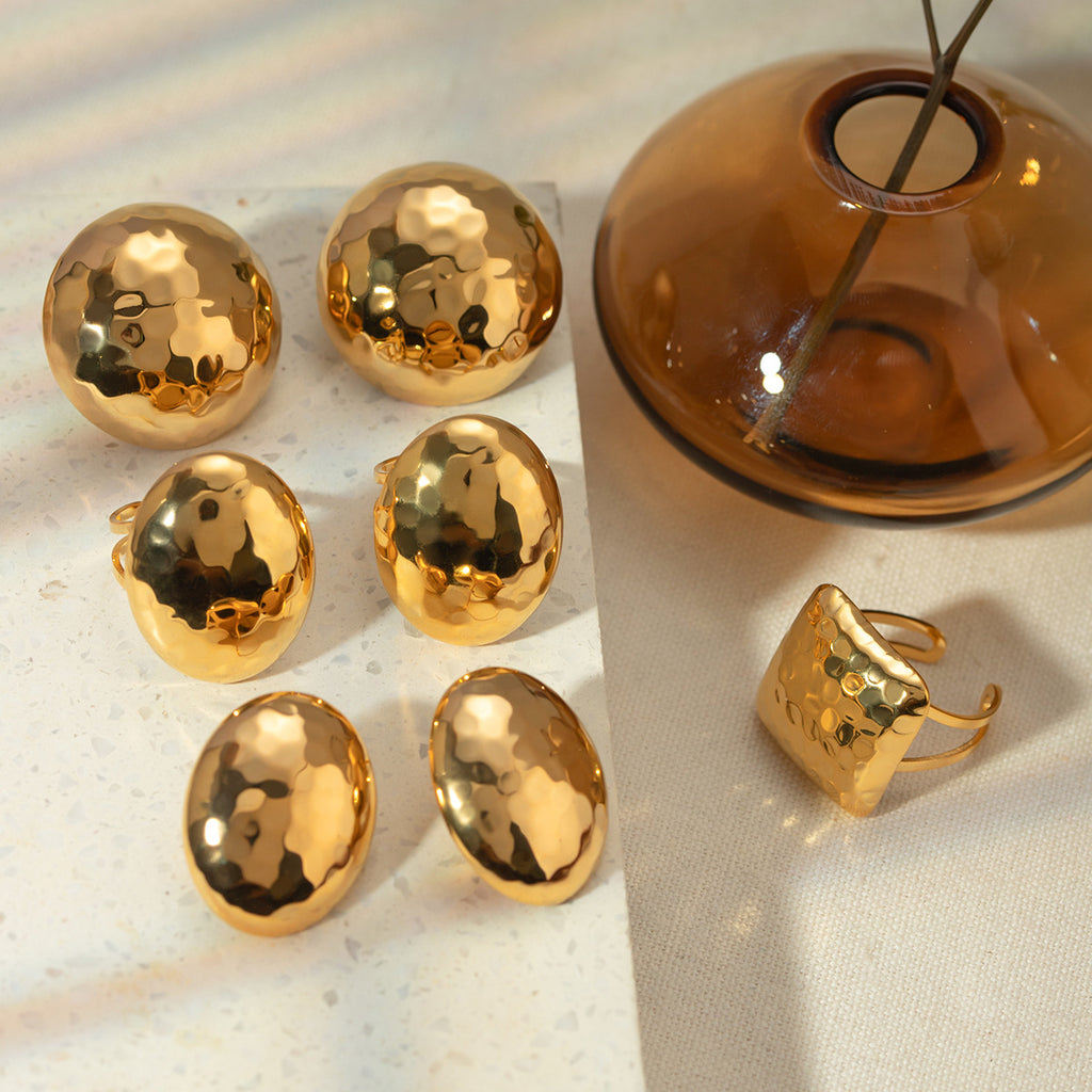 Damen Ohrhänger mit glänzendem, gehämmertem Design Shop Nory