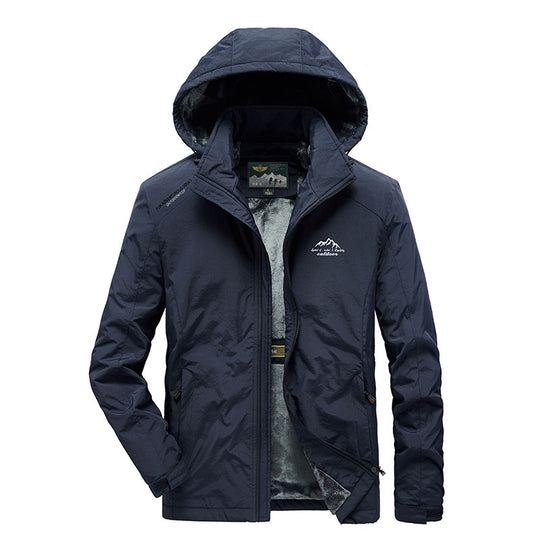 Herren technische Outdoor-Jacke mit wärmendem Teddyfleece-Innenfutter und verstellbarer Kapuze Shop Nory