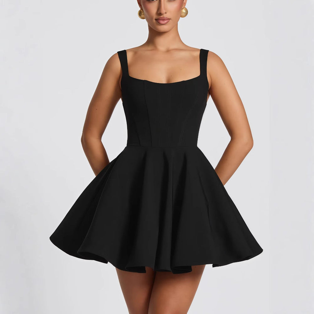 Damen Verspieltes Minikleid mit großem Schleifendetail und schwingendem Rock