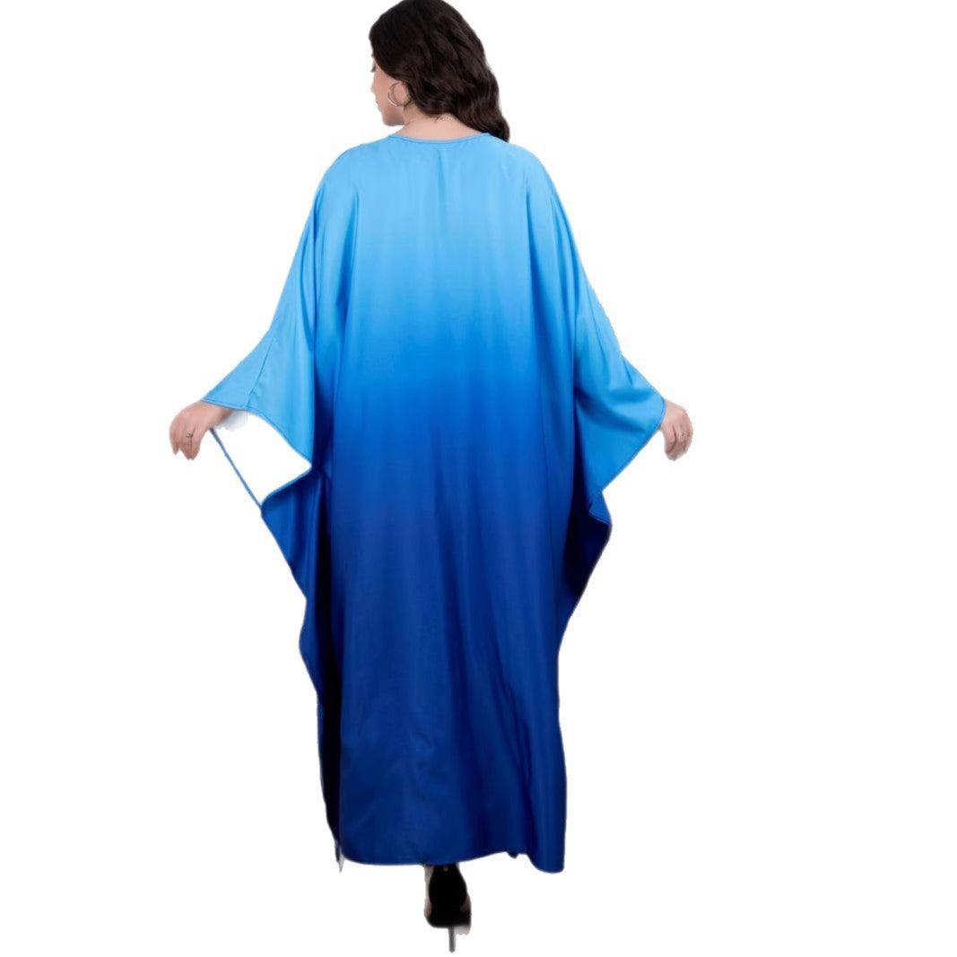 Damen Fließendes Kaftan-Maxikleid mit Oversize-Ärmeln und Rundhalsausschnitt Shop Nory