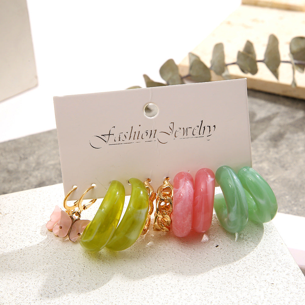 Damen Ohrschmuck-Set mit kreativen und bunten Designs Shop Nory