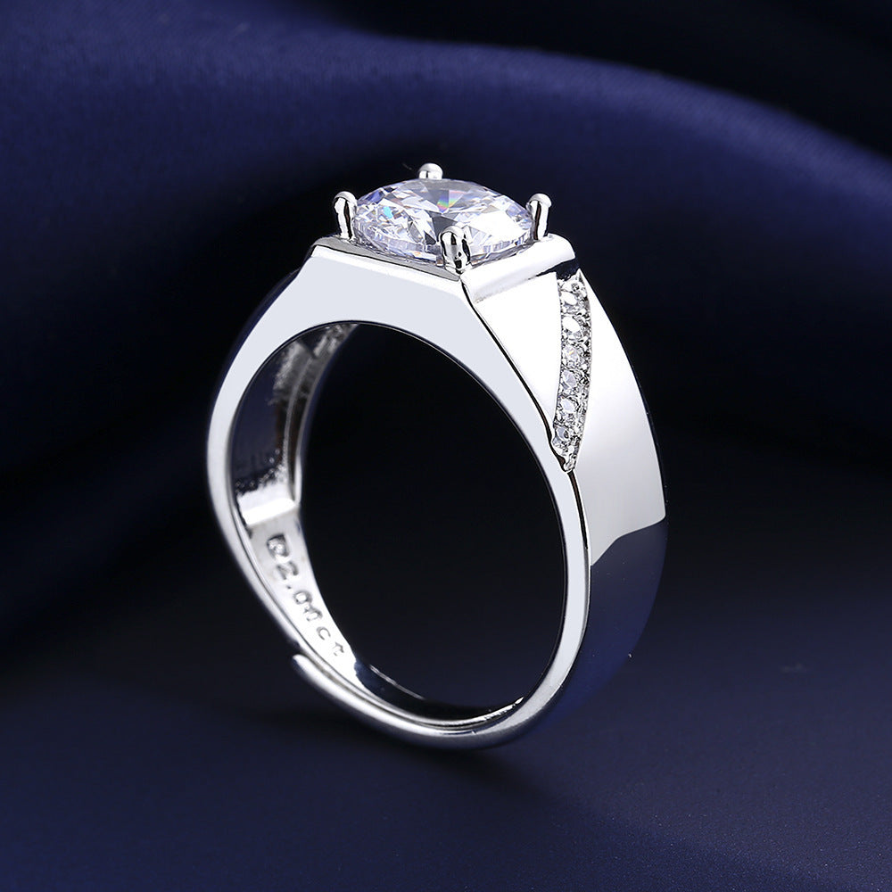 Damen eleganter Ring mit quadratischem Kristall und filigranen Details Shop Nory