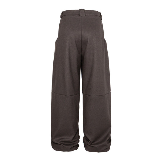 Damen Weite Bundfalten-Hose im Palazzo-Stil mit hoher Taille und Umschlagbund Shop Nory