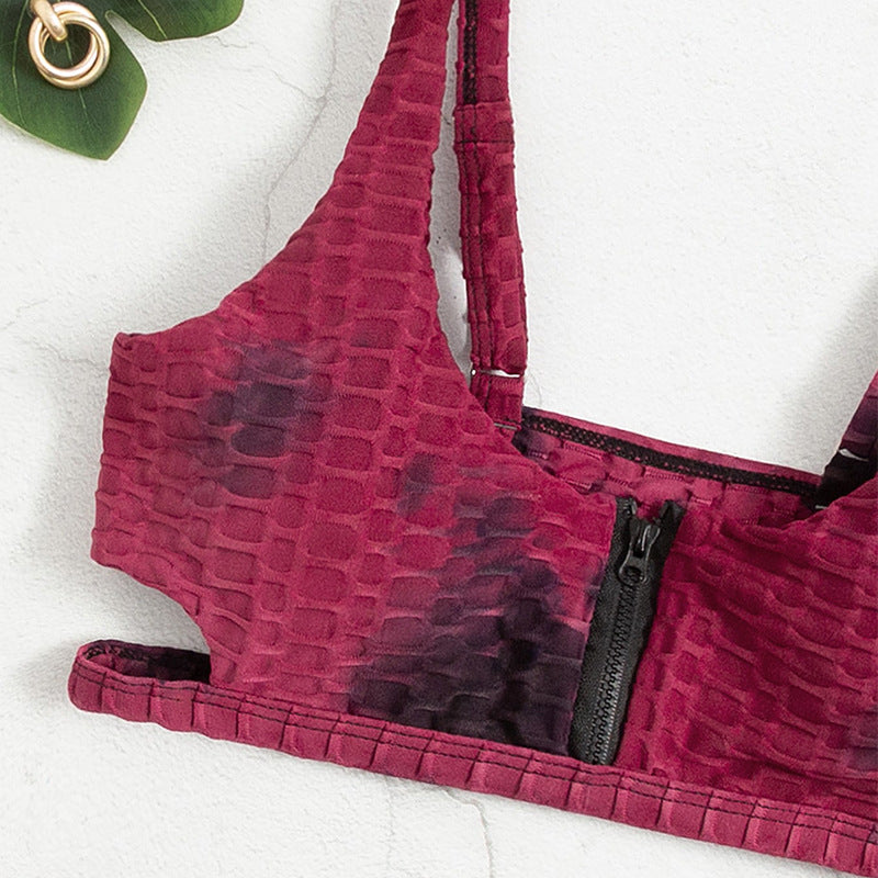 Damen Sportlicher Bikini mit innovativem Reißverschluss Shopnory