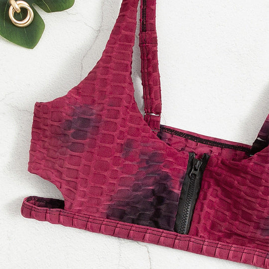 Damen Sportlicher Bikini mit innovativem Reißverschluss Shopnory