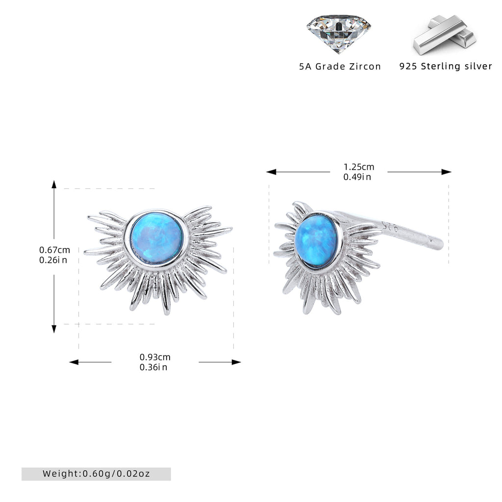 Damen Ohrstecker im modernen Sonnenmotiv mit hochwertigem Zirkonbesatz Shop Nory