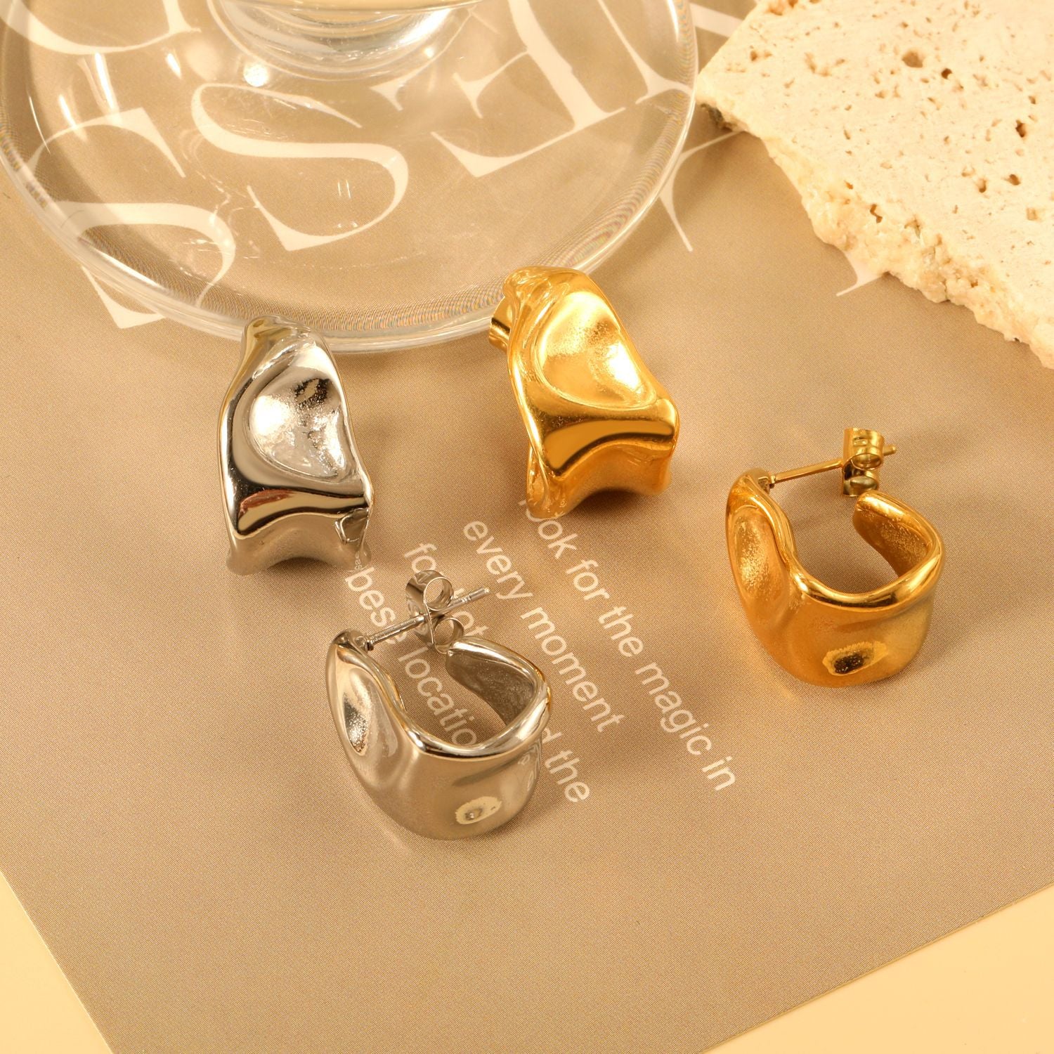 Damen elegante Edelstahl Ohrhänger Shop Nory