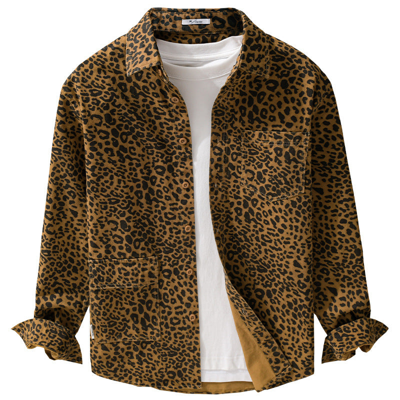 Damen Oversized Hemdjacke im Leo‑Design mit aufgesetzten Taschen Shop Nory