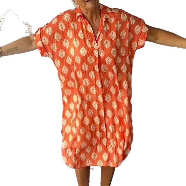 Damen Hemdblusenkleid mit einzigartigem Muster und lässigem Schnitt
