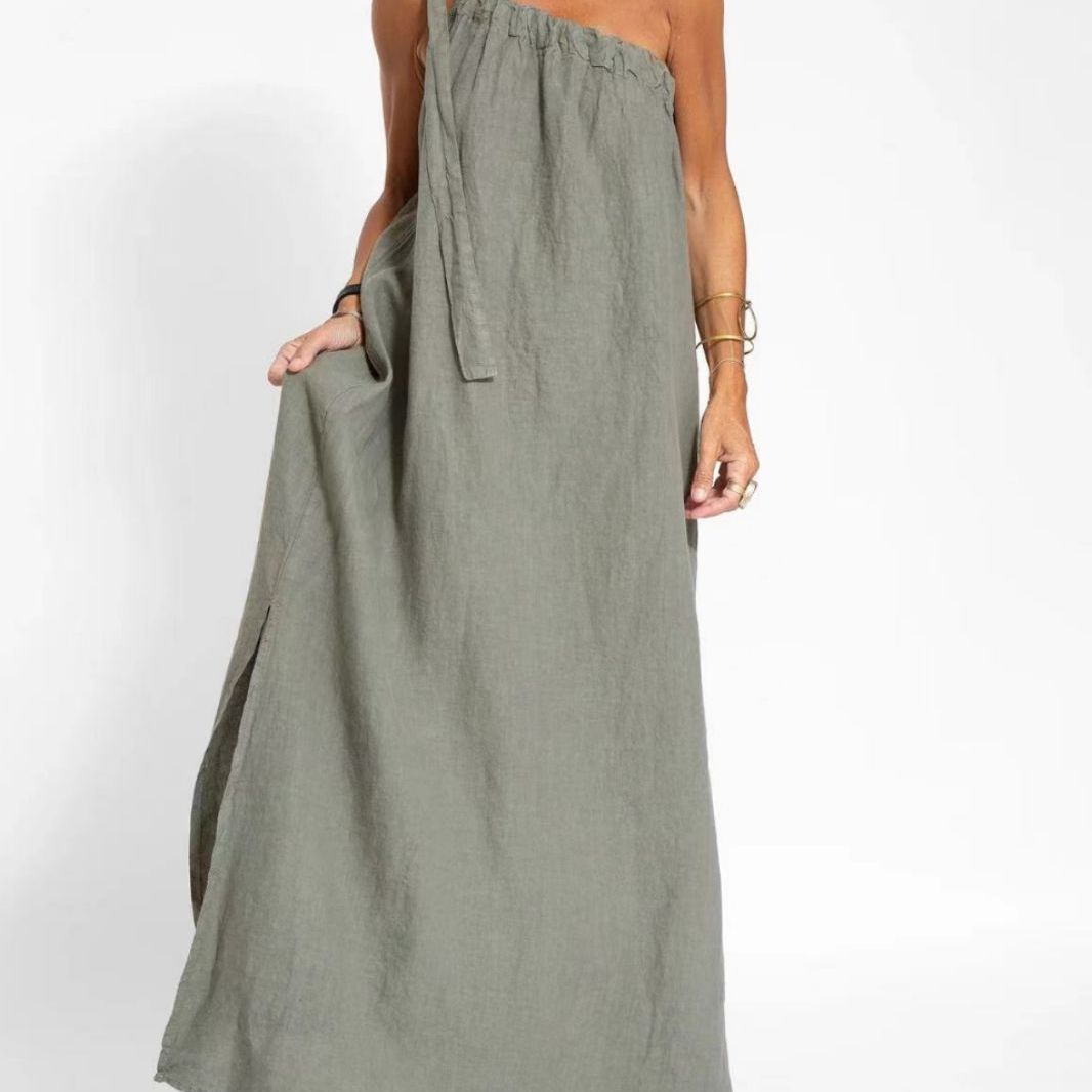 Damen Maxikleid mit asymmetrischem Träger Shopnory