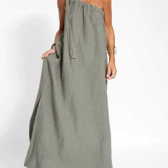 Damen Maxikleid mit asymmetrischem Träger Shopnory