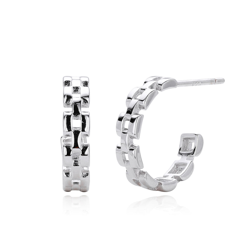 Damen Creolen im modernen Ketten-Design aus hochwertigem 925 Sterling Silber Shop Nory