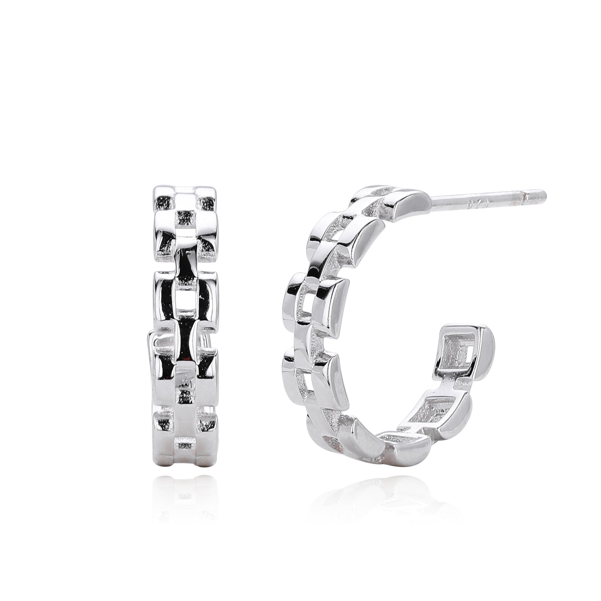 Damen Creolen im modernen Ketten-Design aus hochwertigem 925 Sterling Silber Shop Nory