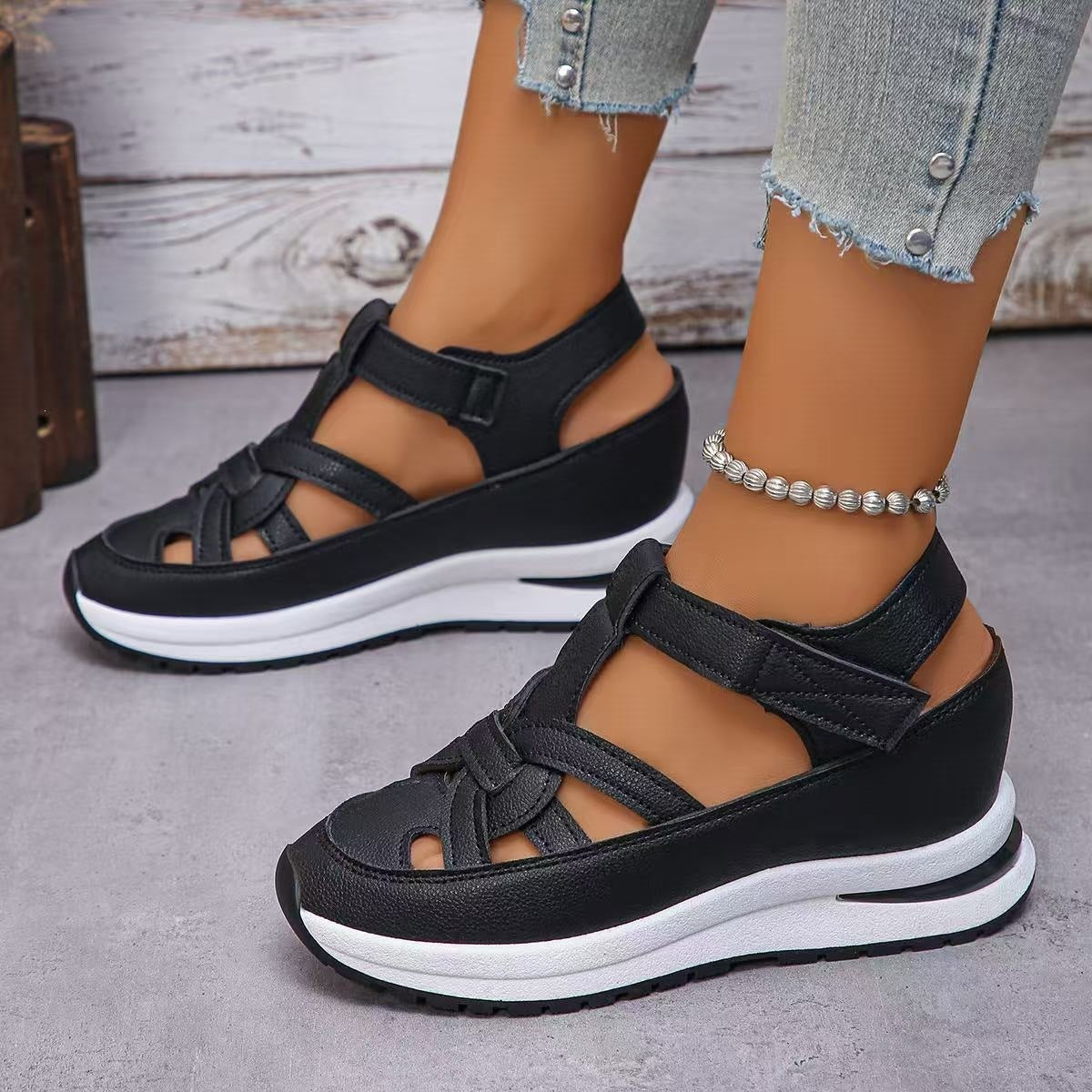 Damen Komfort-Sandalen mit ergonomischem Riemendesign Shopnory
