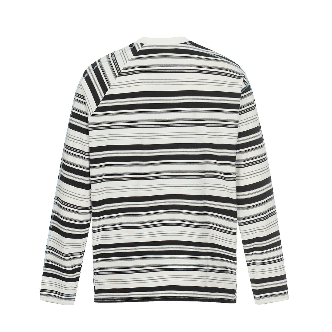 Unisex Gestreiftes Langarmshirt mit kontrastierenden Ziernähten Shop Nory
