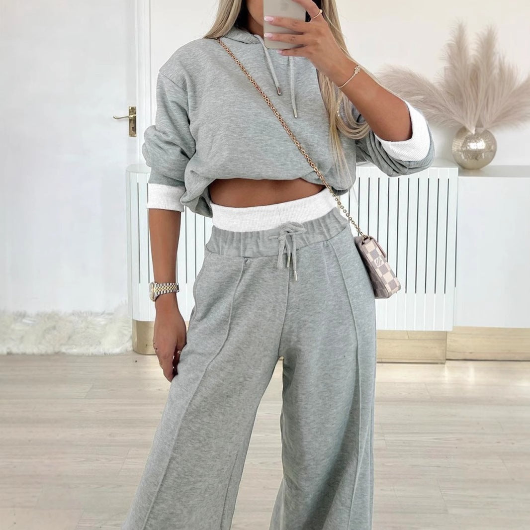 Damen nan kurzes Hoodie- und weite Jogger-Set aus weichem Baumwollmix Shop Nory