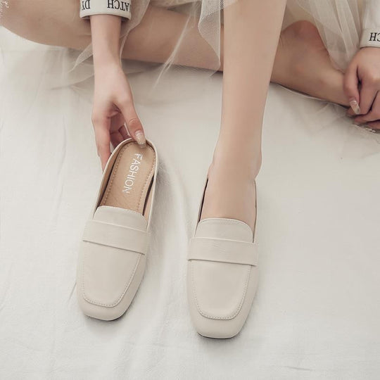Damen elegante Slipper mit modischem Ledermuster