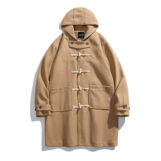 Herren Wollmix-Dufflecoat mit Kapuze und Knebelverschlüssen Shop Nory