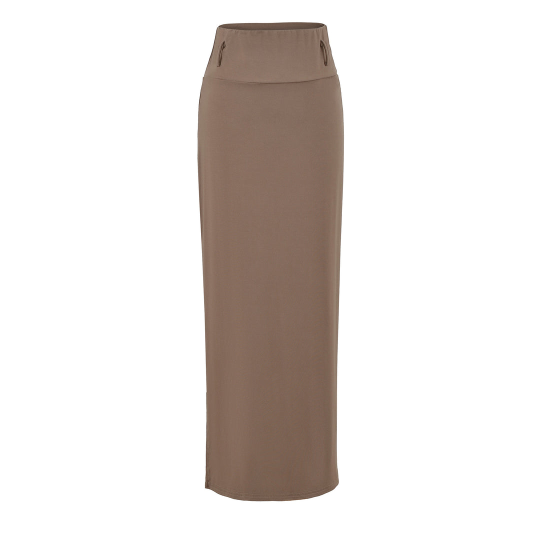 Damen Maxi-Bleistiftrock aus Stretch‑Jersey mit hohem Umschlagbund Shop Nory