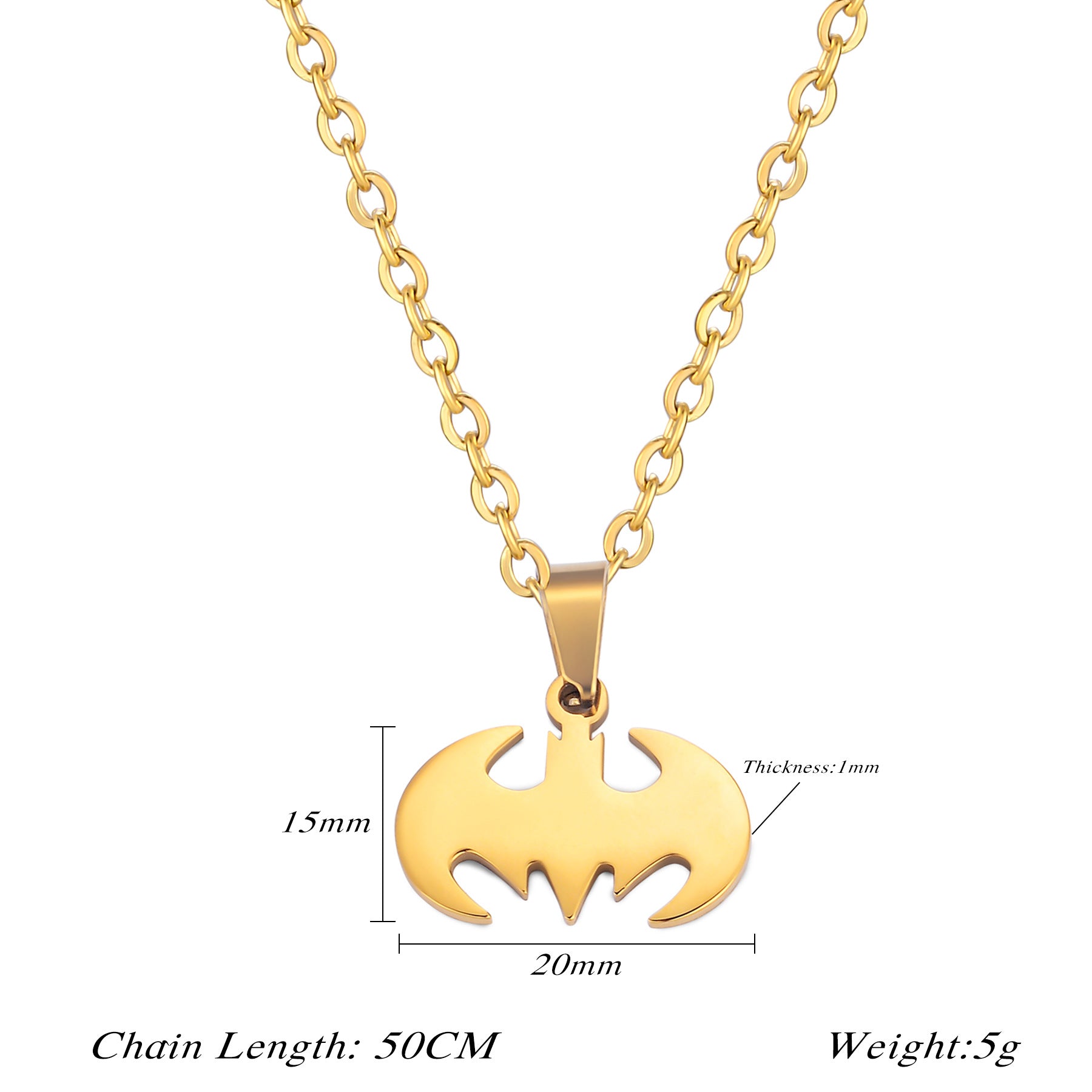 Damen Halskette mit stilvollem Batman-Anhänger aus hochwertigem Edelstahl Shop Nory