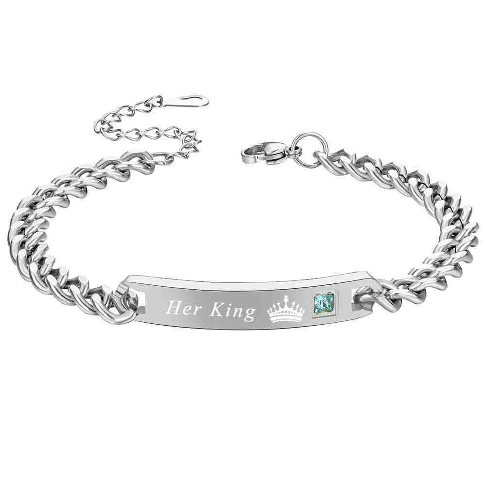 Damen Elegantes Kettenarmband mit personalisierbarem Anhänger Shop Nory