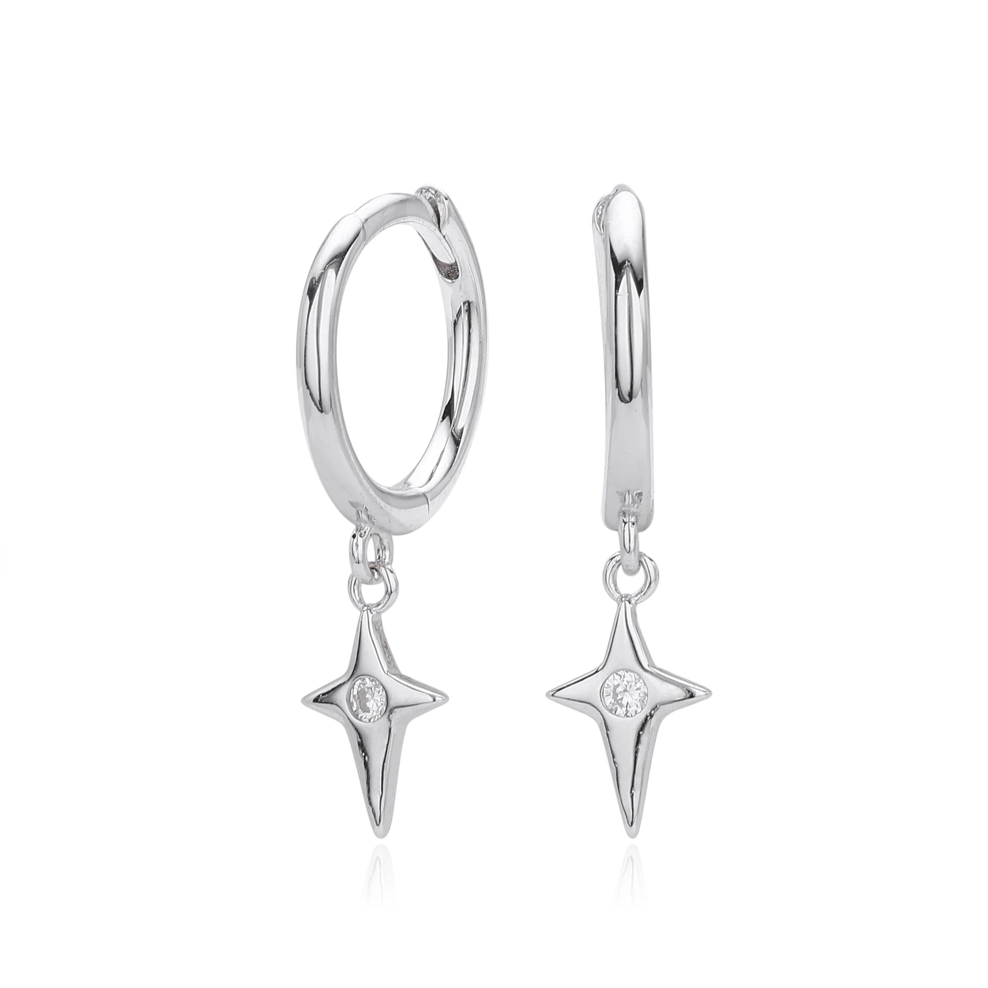 Damen Ohrhänger mit funkelndem Zirkonmotiv aus 925 Sterling Silber Shop Nory