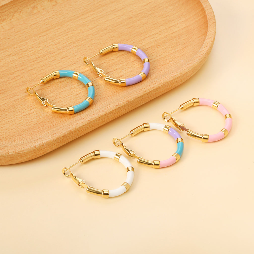 Damen Creolen mit farbigen Akzenten und hochwertiger Goldplattierung Shop Nory