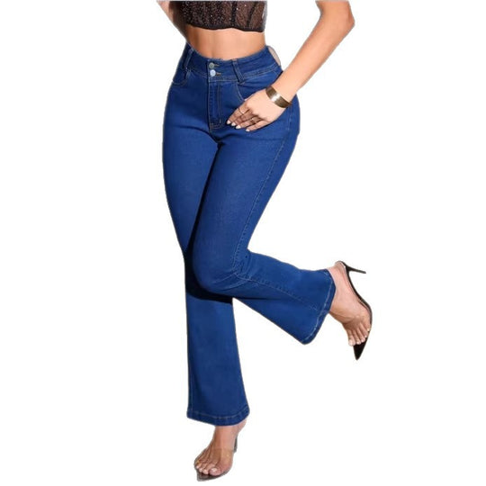 Damen Sculptende High‑Waist Bootcut‑Jeans mit sculptendem Stretchbund Shop Nory
