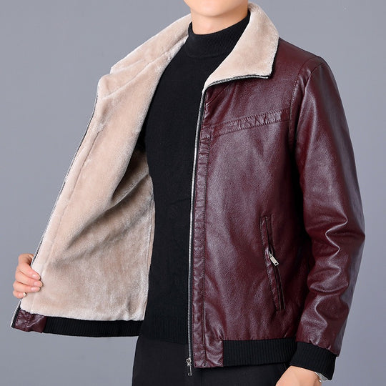 Herren Kunstlederjacke mit Teddyfutter Shop Nory 1787738674