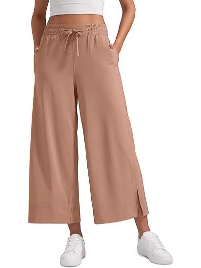 Damen nan weite Culotte-Hose mit elastischem Bund, Tunnelzug und seitlichen Schlitzen Shop Nory